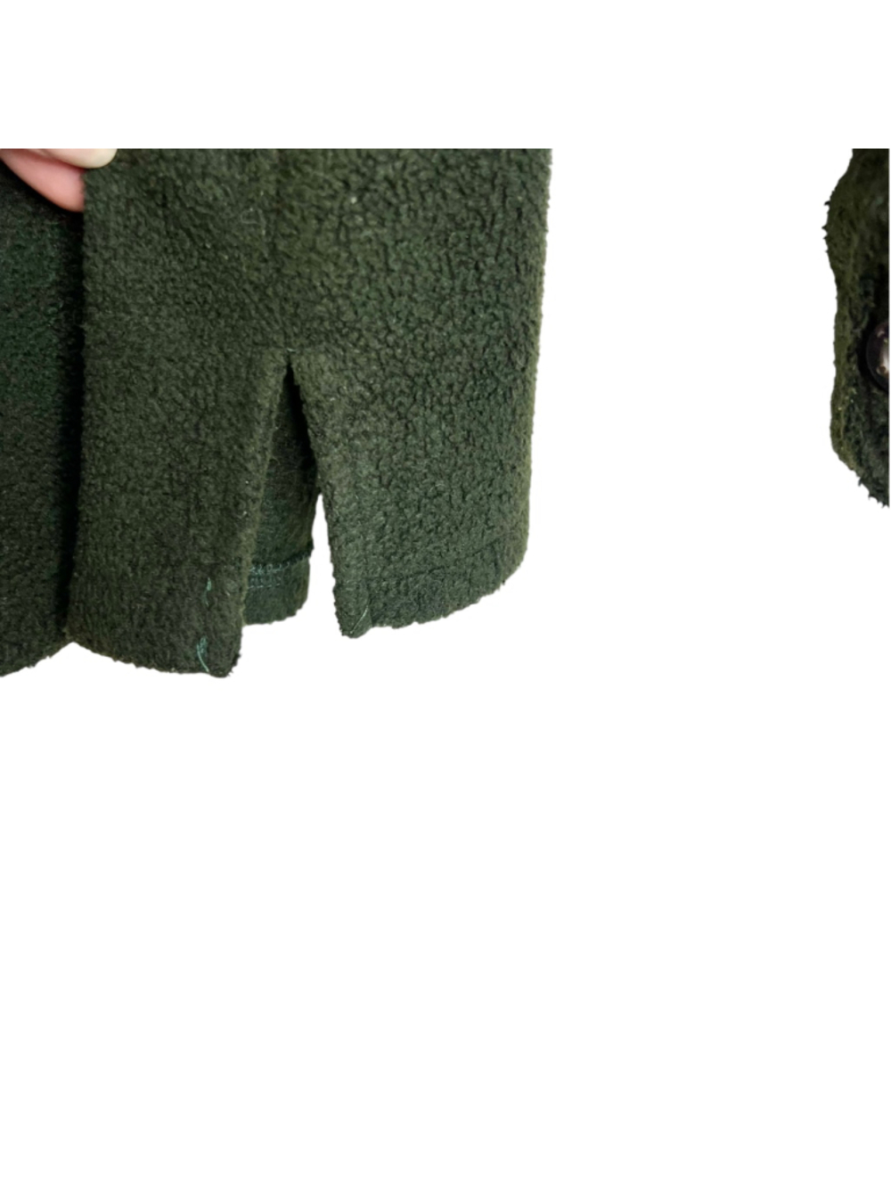 Vintage 90s Y2K Nicole Benisti Point Zero green boxy oversized fleece shacket XL - Picture 7 of 8